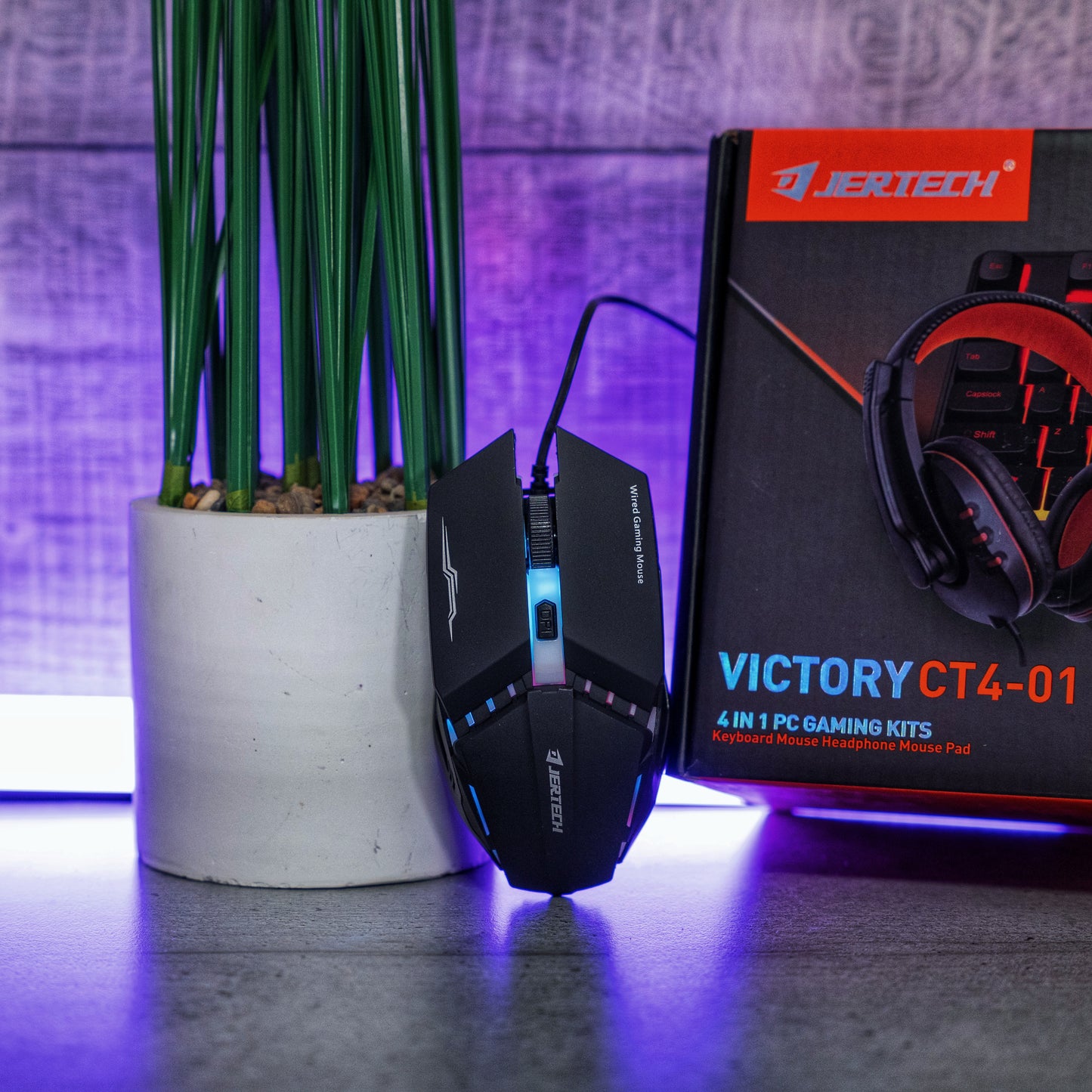 Геймърски комплект JERTECH VICTORY CT4‑01 – клавиатура, мишка, слушалки и пад