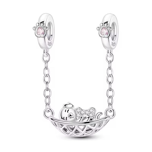 Двойна висулка за гривна „Спящо кученце в люлка“ тип “Pandora” номер:28