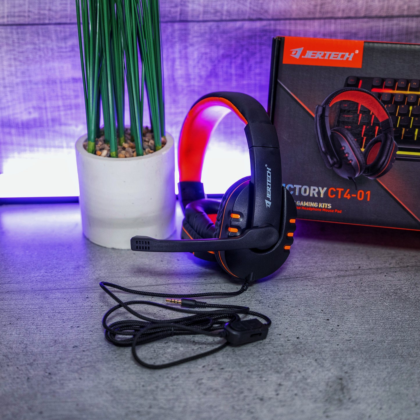 Геймърски комплект JERTECH VICTORY CT4‑01 – клавиатура, мишка, слушалки и пад