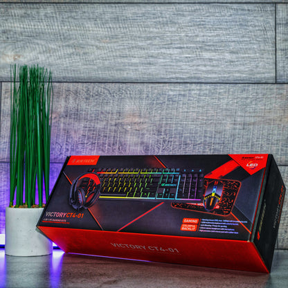 Геймърски комплект JERTECH VICTORY CT4‑01 – клавиатура, мишка, слушалки и пад